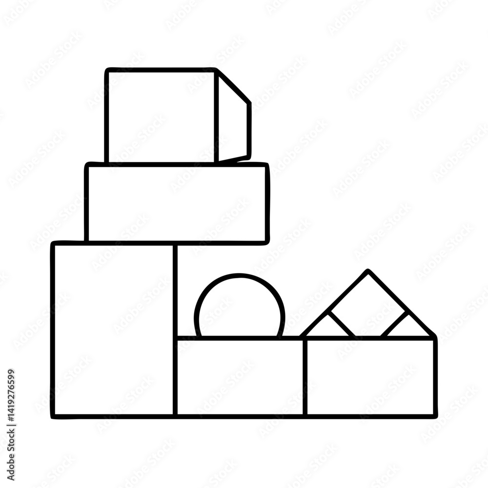 toy blocks icon, toy blocks line art - simple line art of toy blocks, perfect for toy blocks logos and icons toy blocks icon, toy blocks line art - simple line art of toy blocks, perfect for toy blocks logos and icons