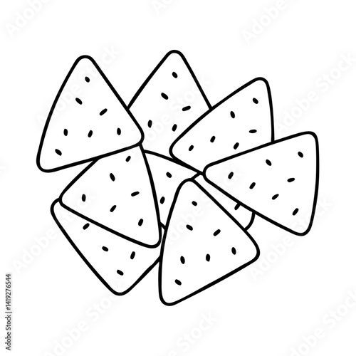 tortilla chips icon, tortilla chips line art - simple line art of tortilla chips, perfect for tortilla chips logos and icons