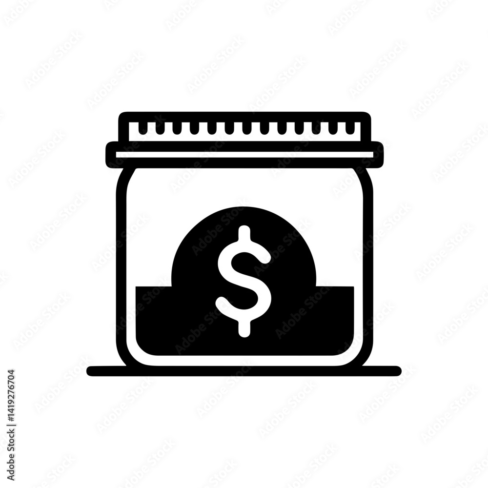 Personal savings money jar piggybank icon with transparent background Personal savings money jar piggybank icon with transparent background