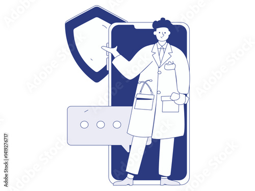 Medical characters fighting the epidemic flat vector concept operation hand drawn illustration

