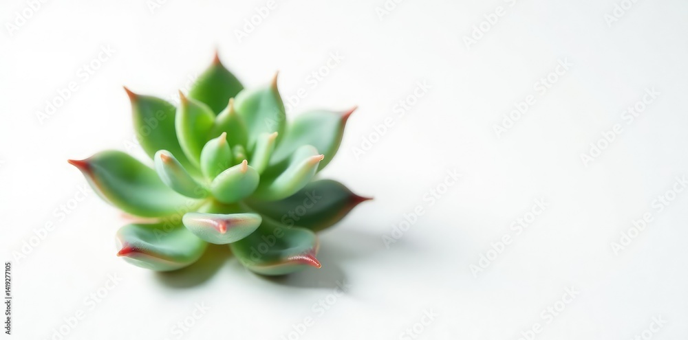 Single succulent on white background with a subtle shadow effect, bloom, botanical Single succulent on white background with a subtle shadow effect, bloom, botanical