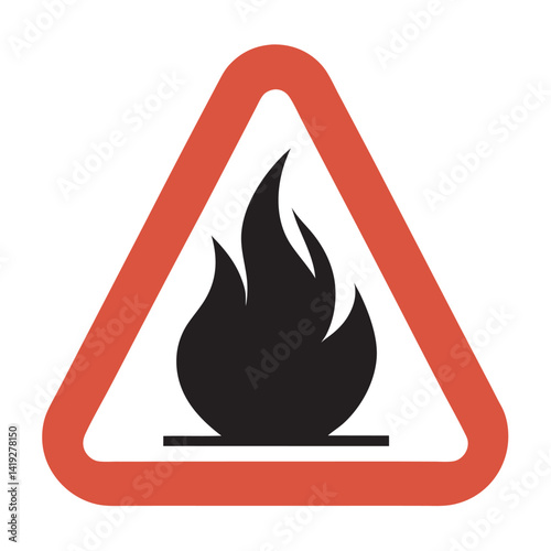 fire hazard safety sign icon