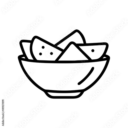 Bowl of Tortilla Chips Icon Design