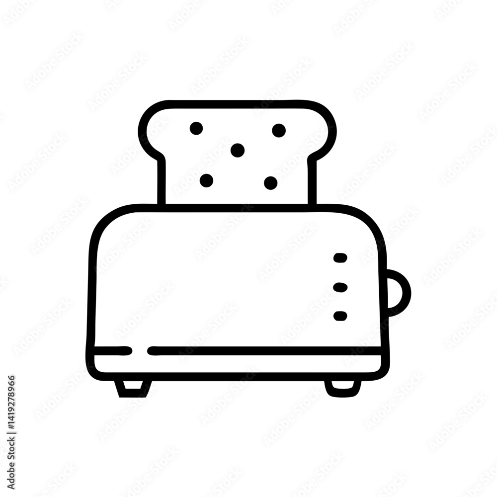 Bread Toaster with Slot Tops Icon Design Bread Toaster with Slot Tops Icon Design