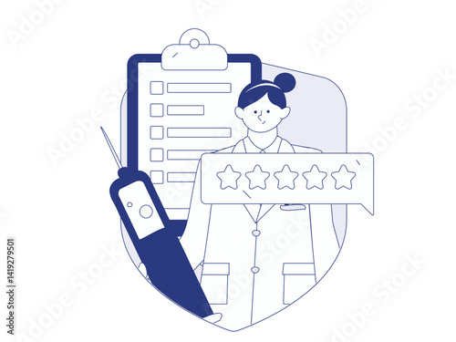Medical characters fighting the epidemic flat vector concept operation hand drawn illustration
