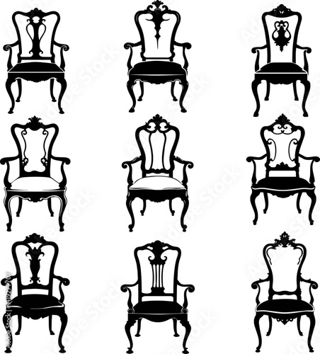 Chair silhouette vector, stylish and versatile furniture design