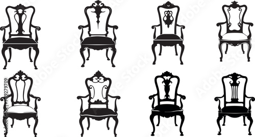 Chair silhouette vector, stylish and versatile furniture design