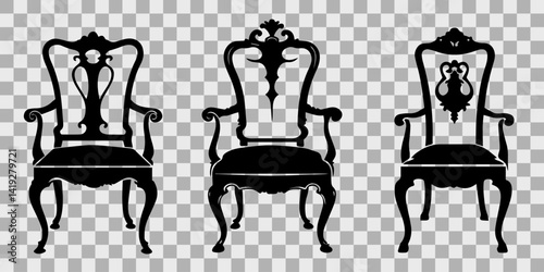Chair silhouette vector, stylish and versatile furniture design
