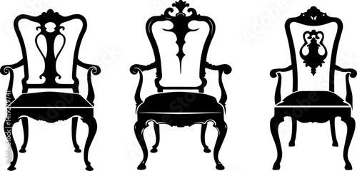 Chair silhouette vector, stylish and versatile furniture design