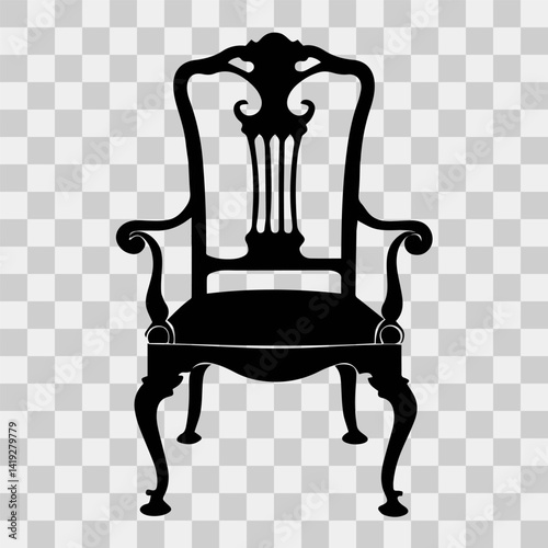 Chair silhouette vector, stylish and versatile furniture design