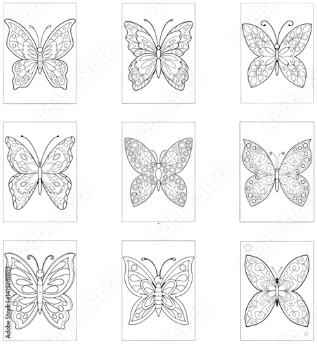 Elegant Butterfly Coloring Pages for Adults