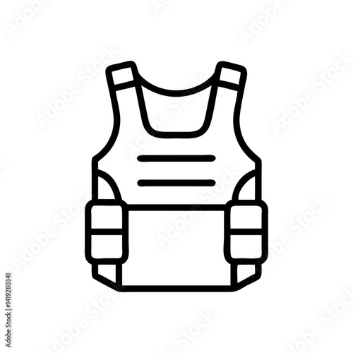 Bulletproof Vest Armor Icon Design