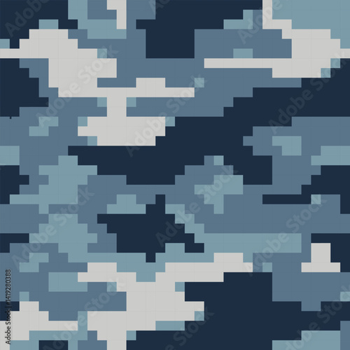 Pixel Camouflage Seamless Pattern. Urban Digital Camo