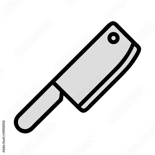 Butcher Knife with Thick Blade Icon Design