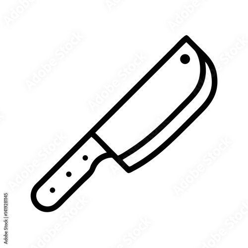 Butcher Knife with Thick Blade Icon Design