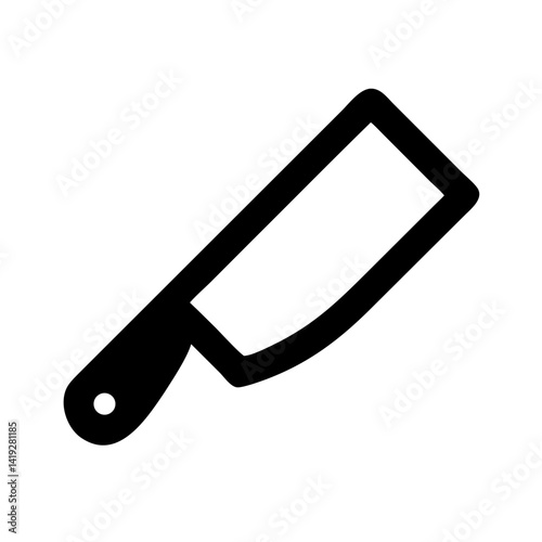 Butcher Knife with Thick Blade Icon Design