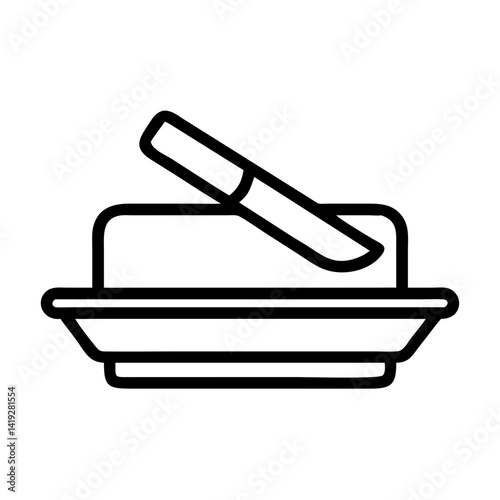 Butter Spreader on Tray Icon Design