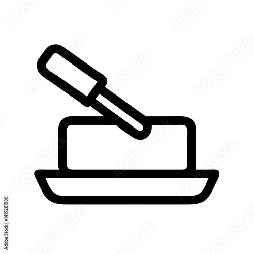 Butter Spreader on Tray Icon Design
