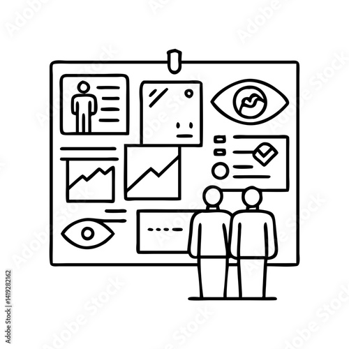 vision board icon, vision board line art - simple line art of vision board, perfect for vision board logos and icons