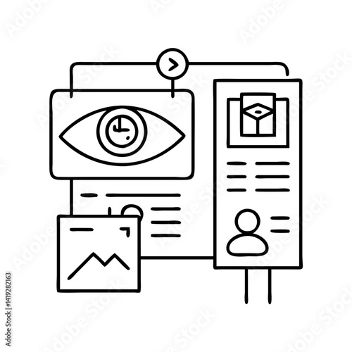 vision board icon, vision board line art - simple line art of vision board, perfect for vision board logos and icons