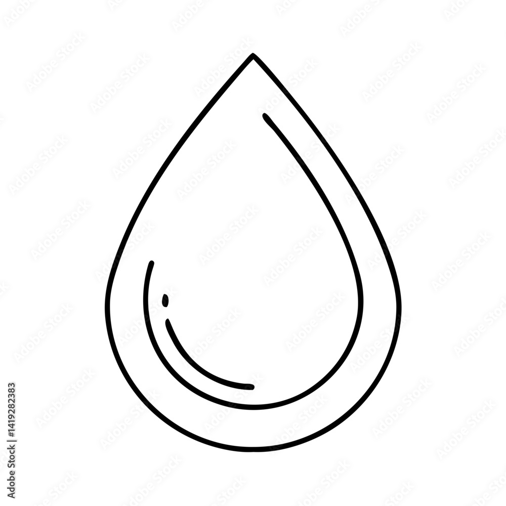 Fototapeta premium water droplet icon, water droplet line art - simple line art of water droplet, perfect for water droplet logos and icons