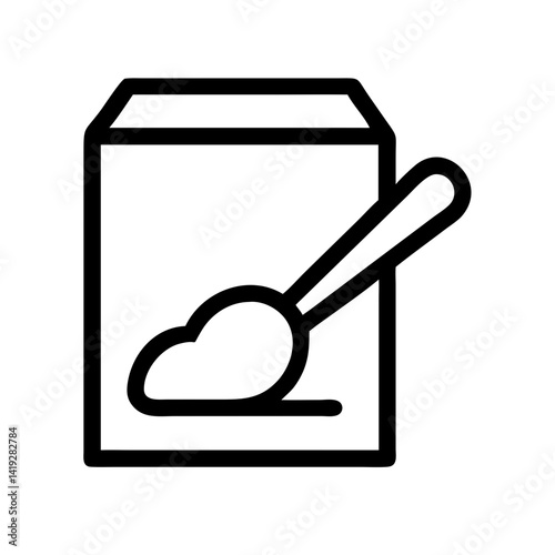 Cereal Box with Spoon Icon Design