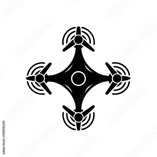 creative details Tech drone swarm icon Vector Illustration