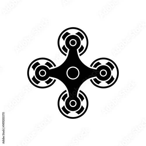creative details Tech drone swarm icon Vector Illustration