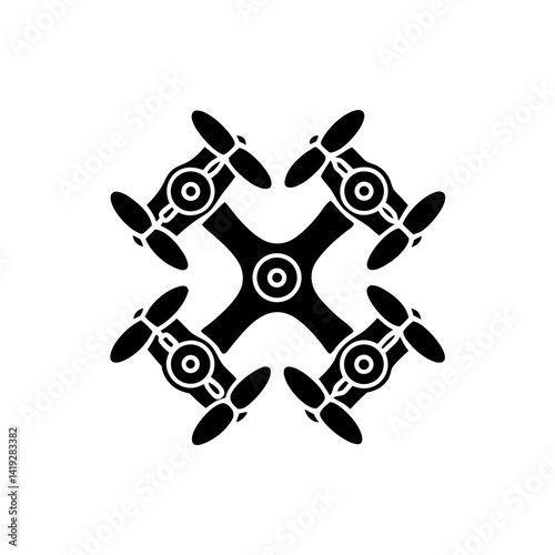 creative details Tech drone swarm icon Vector Illustration
