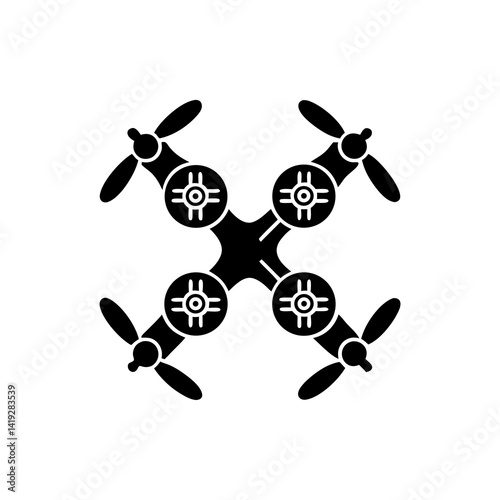 creative details Tech drone swarm icon Vector Illustration