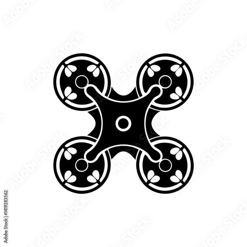 creative details Tech drone swarm icon Vector Illustration