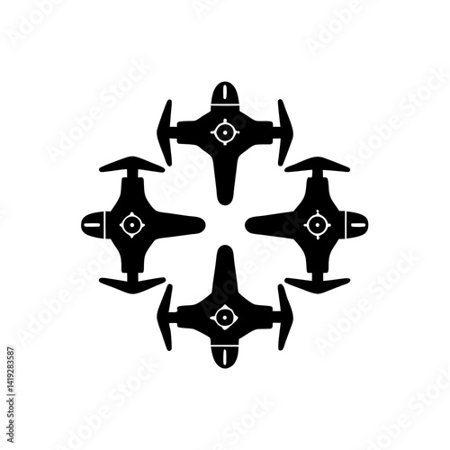 creative details Tech drone swarm icon Vector Illustration