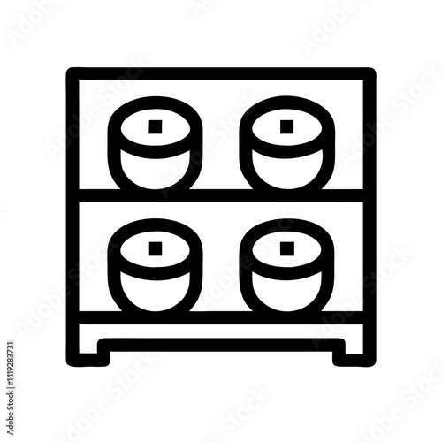 Cheese Wheels in Cellar Icon Design