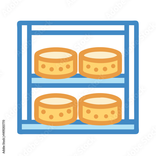 Cheese Wheels in Cellar Icon Design