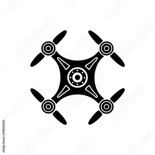creative details Tech drone swarm icon Vector Illustration