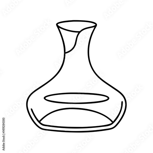 wine decanter icon, wine decanter line art - simple line art of wine decanter, perfect for wine decanter logos and icons