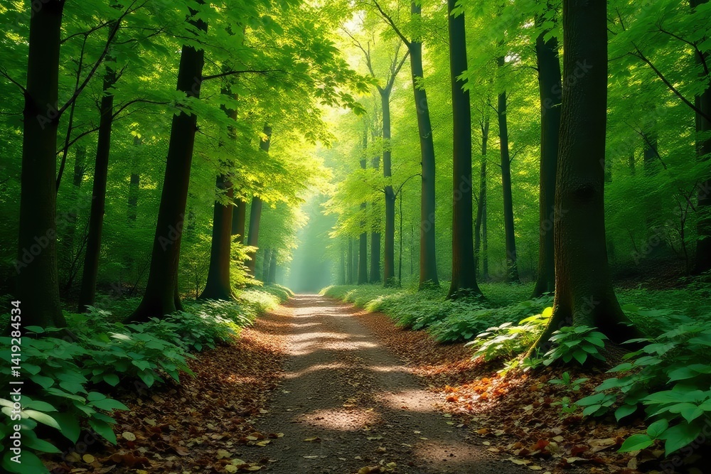 Obraz premium Nature's repeating leaf formation in a forest , wildlife, fall