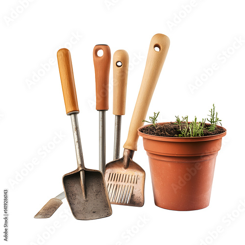 Gardening tools Isolated White Background