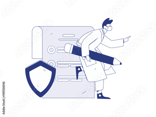 Medical characters fighting the epidemic flat vector concept operation hand drawn illustration
