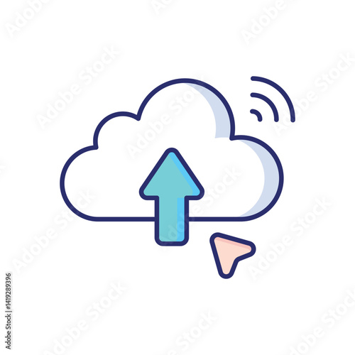 Data Upload Vector icon
