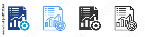 Management Accounting icon set multiple style collection