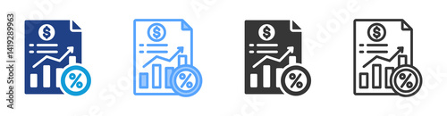 Tax Accounting icon set multiple style collection