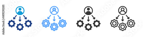 Stakeholder icon set multiple style collection