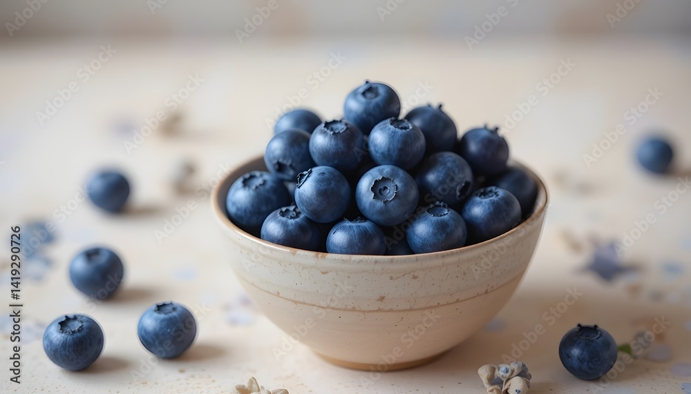 Fresh Blueberries in a Rustic Bowl Fresh Blueberries in a Rustic Bowl