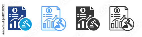 Forensic Accounting icon set multiple style collection