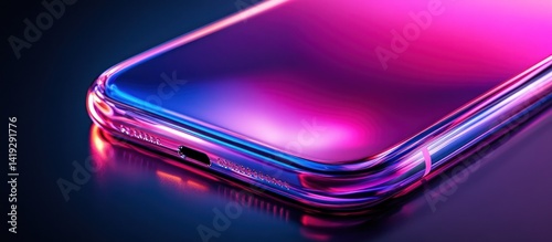 Colorful Smartphone, Vibrant Gradient, Closeup