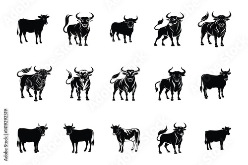 Animals silhouette icons set