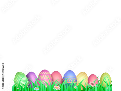 easter eggs on grass