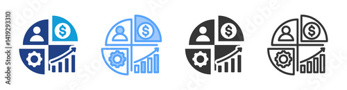 Balanced Scorecard icon set multiple style collection