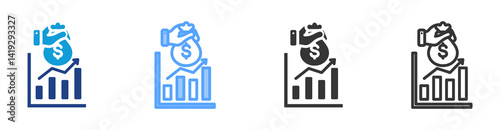 Capitalization icon set multiple style collection